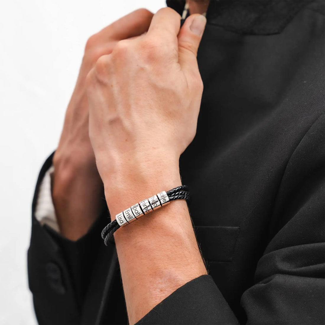 Leather bracelet with engraving
