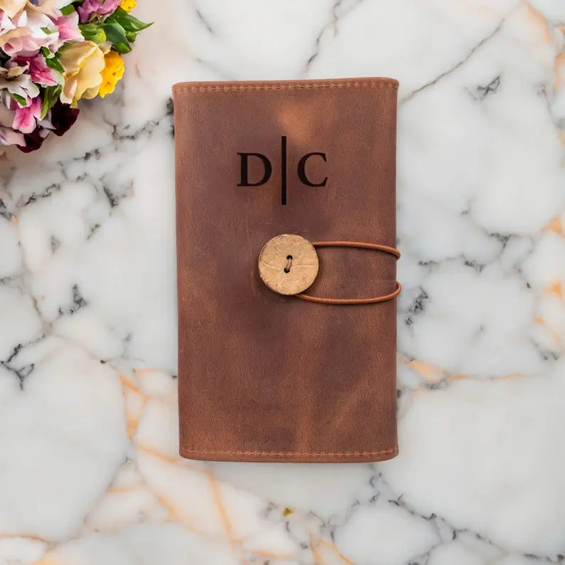 Tech Travel Organizer for Men – Personalized Leather Gift for Dad, Grandpa, or Boyfriend