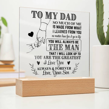 Letter to Dad" Personalized LED Acrylic Plaque - Touching Acrylic Keepsake for Father's Day