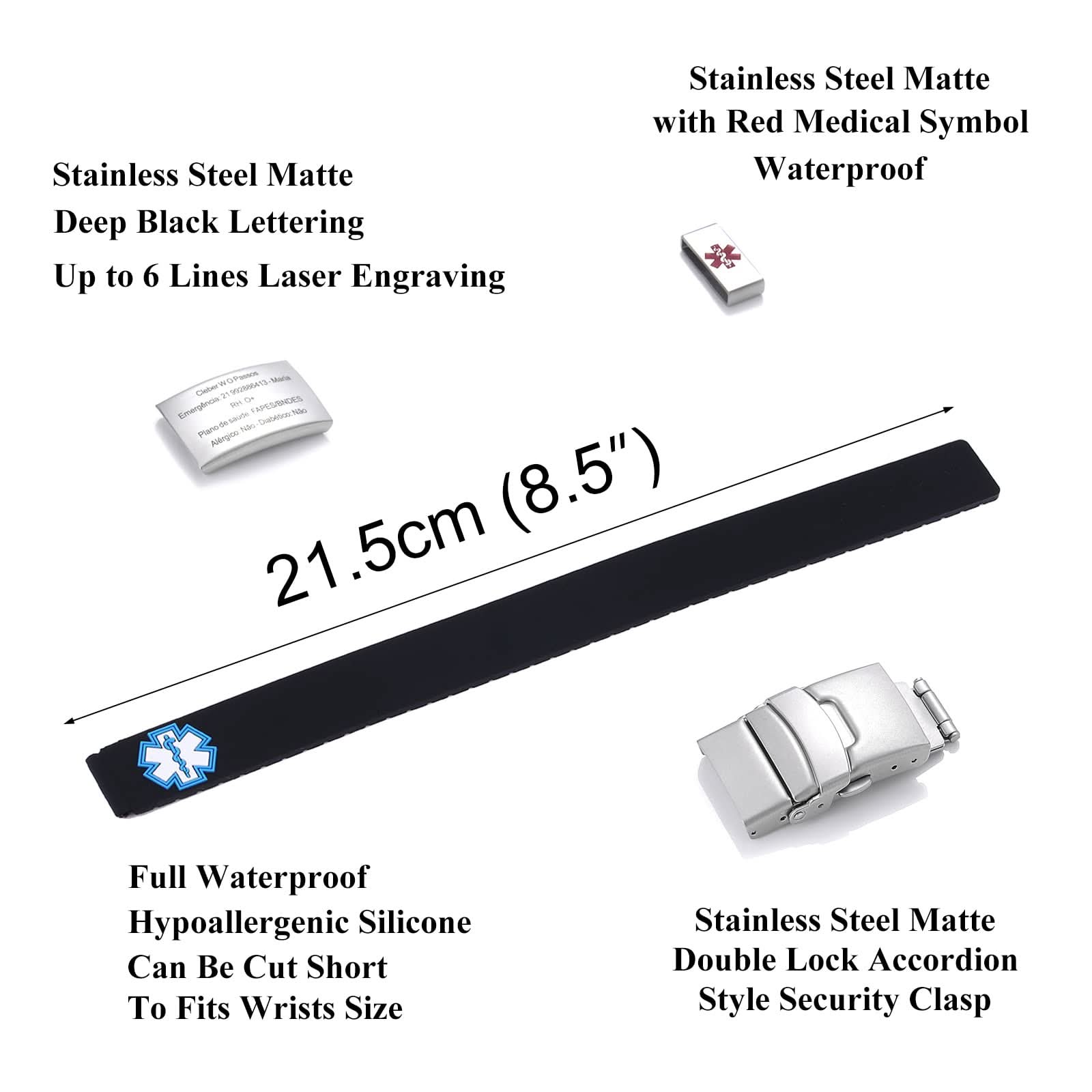 Custom Sport Medical Alert Bracelet – Free Engraving