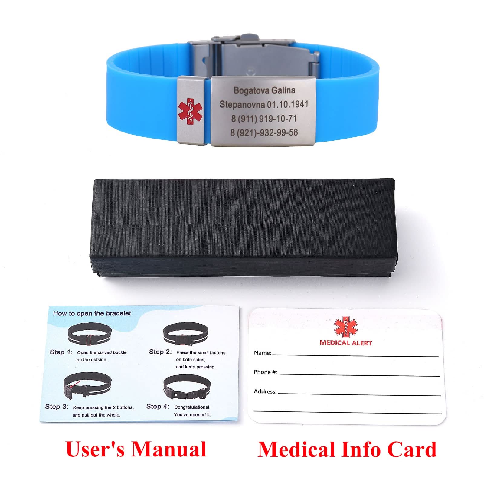 Custom Sport Medical Alert Bracelet – Free Engraving