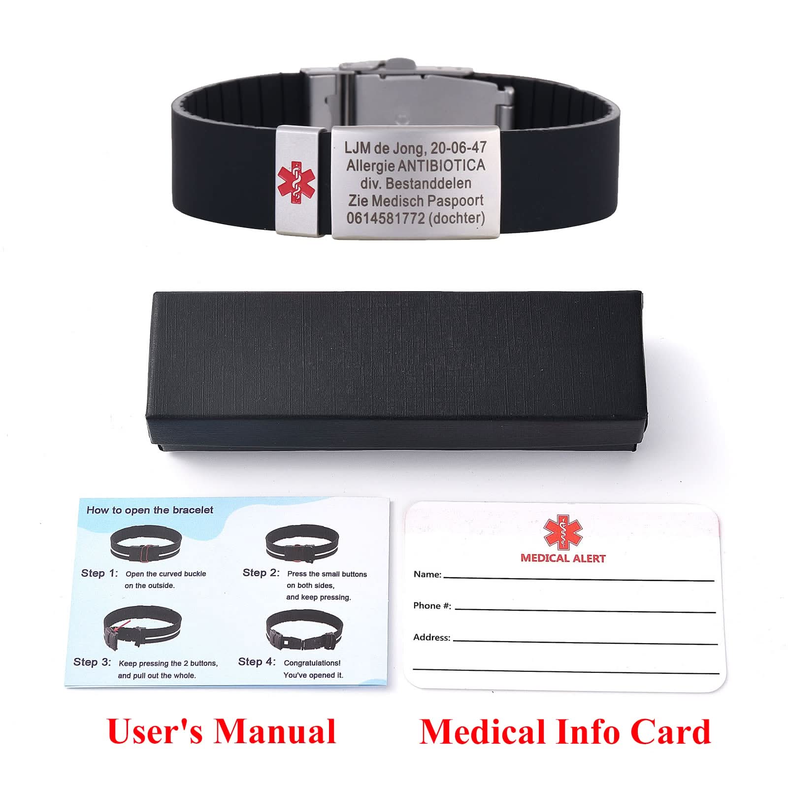 Custom Sport Medical Alert Bracelet – Free Engraving