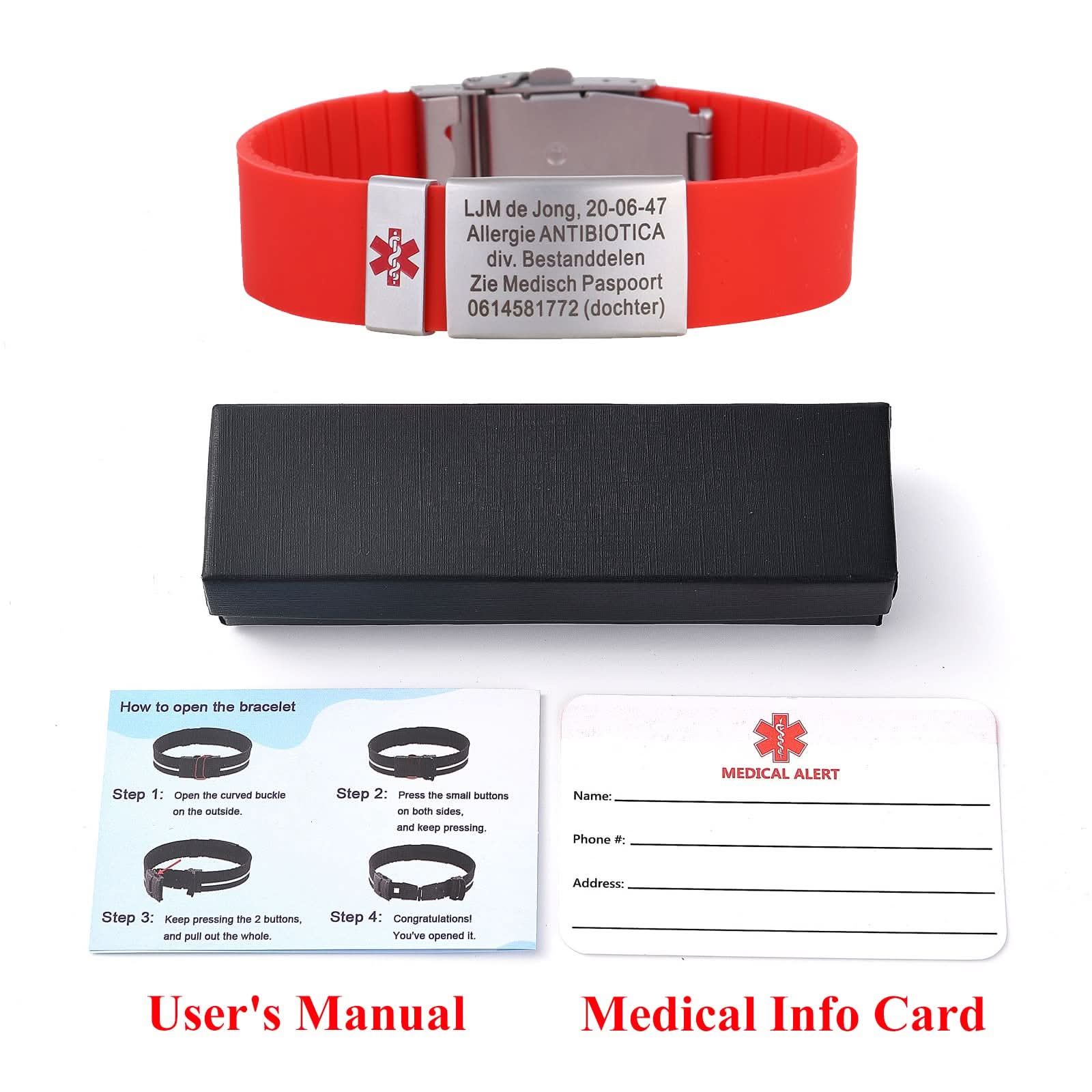 Custom Sport Medical Alert Bracelet – Free Engraving