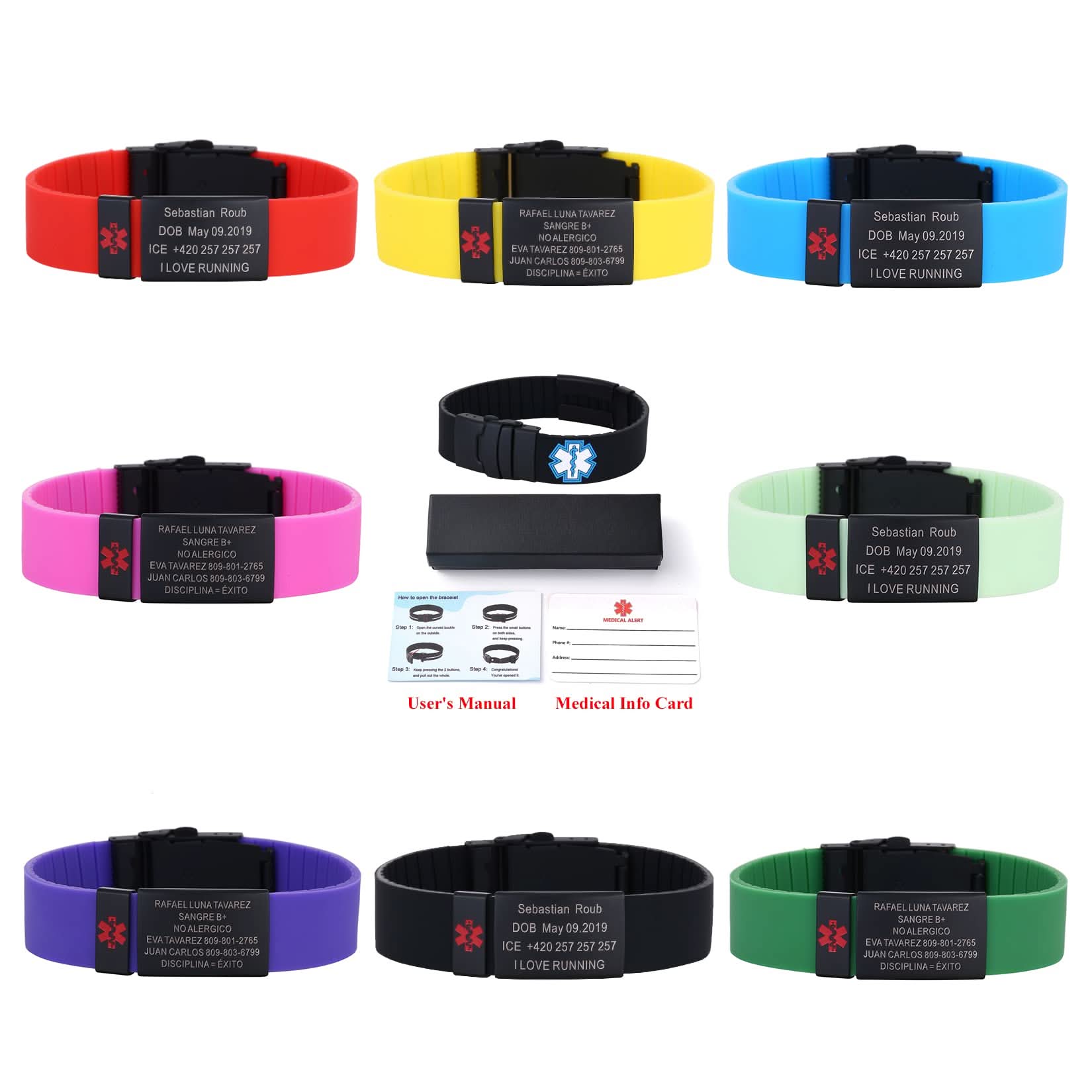 Custom Sport Medical Alert Bracelet – Free Engraving