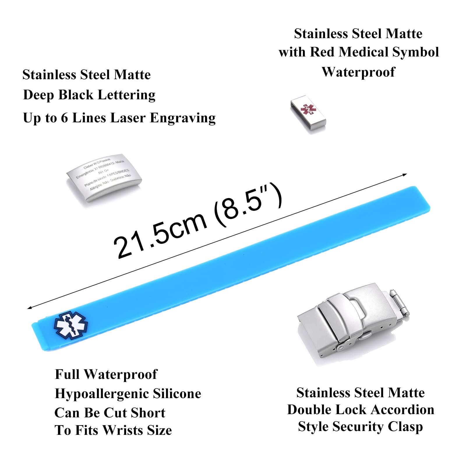 Custom Sport Medical Alert Bracelet – Free Engraving