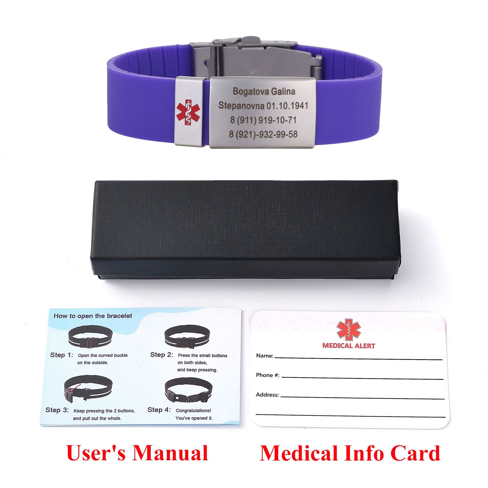 Custom Sport Medical Alert Bracelet – Free Engraving