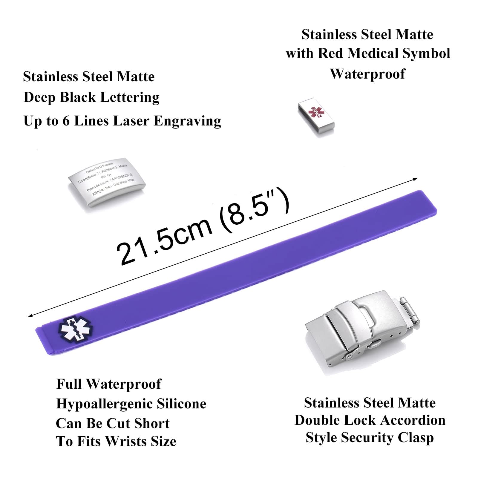 Custom Sport Medical Alert Bracelet – Free Engraving