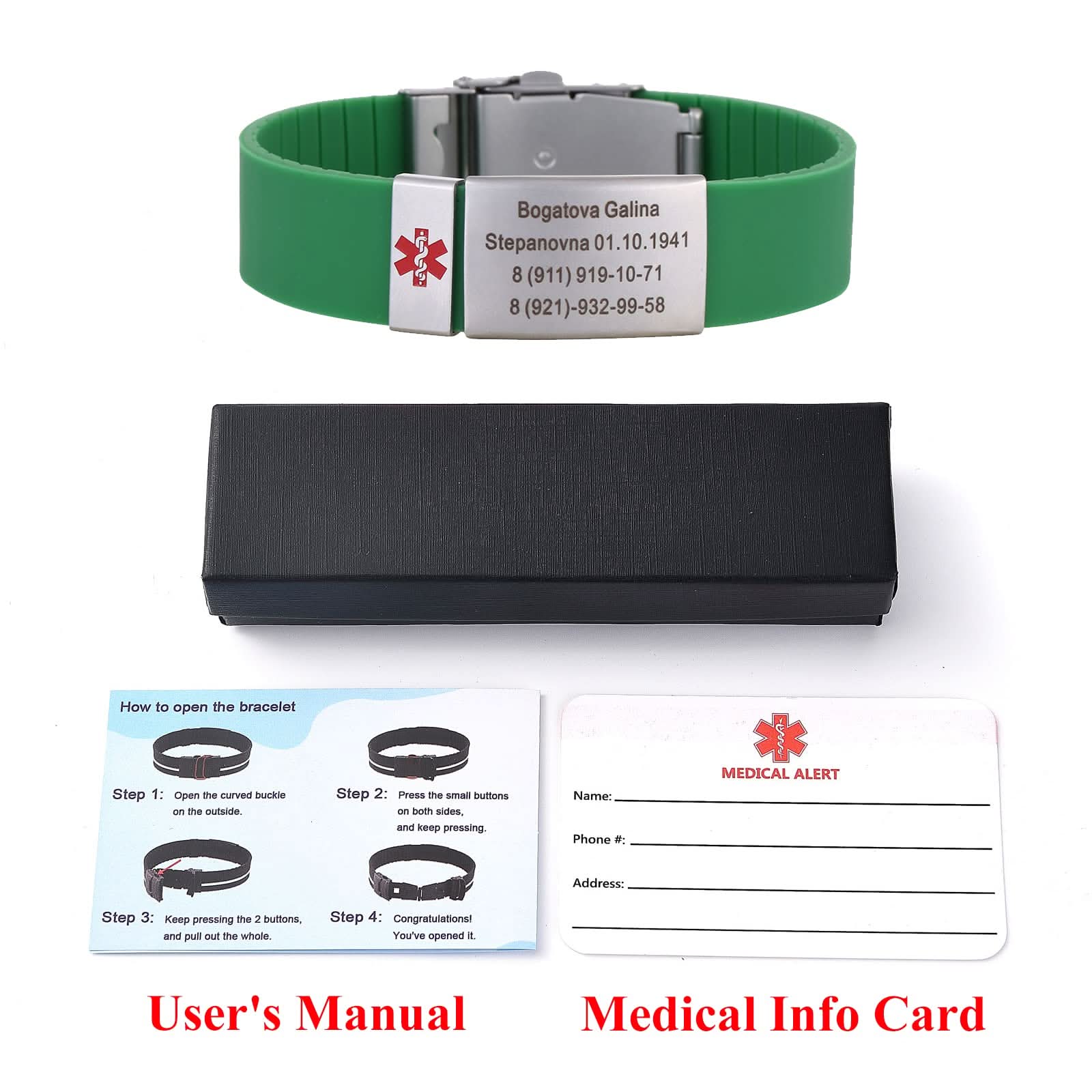 Custom Sport Medical Alert Bracelet – Free Engraving
