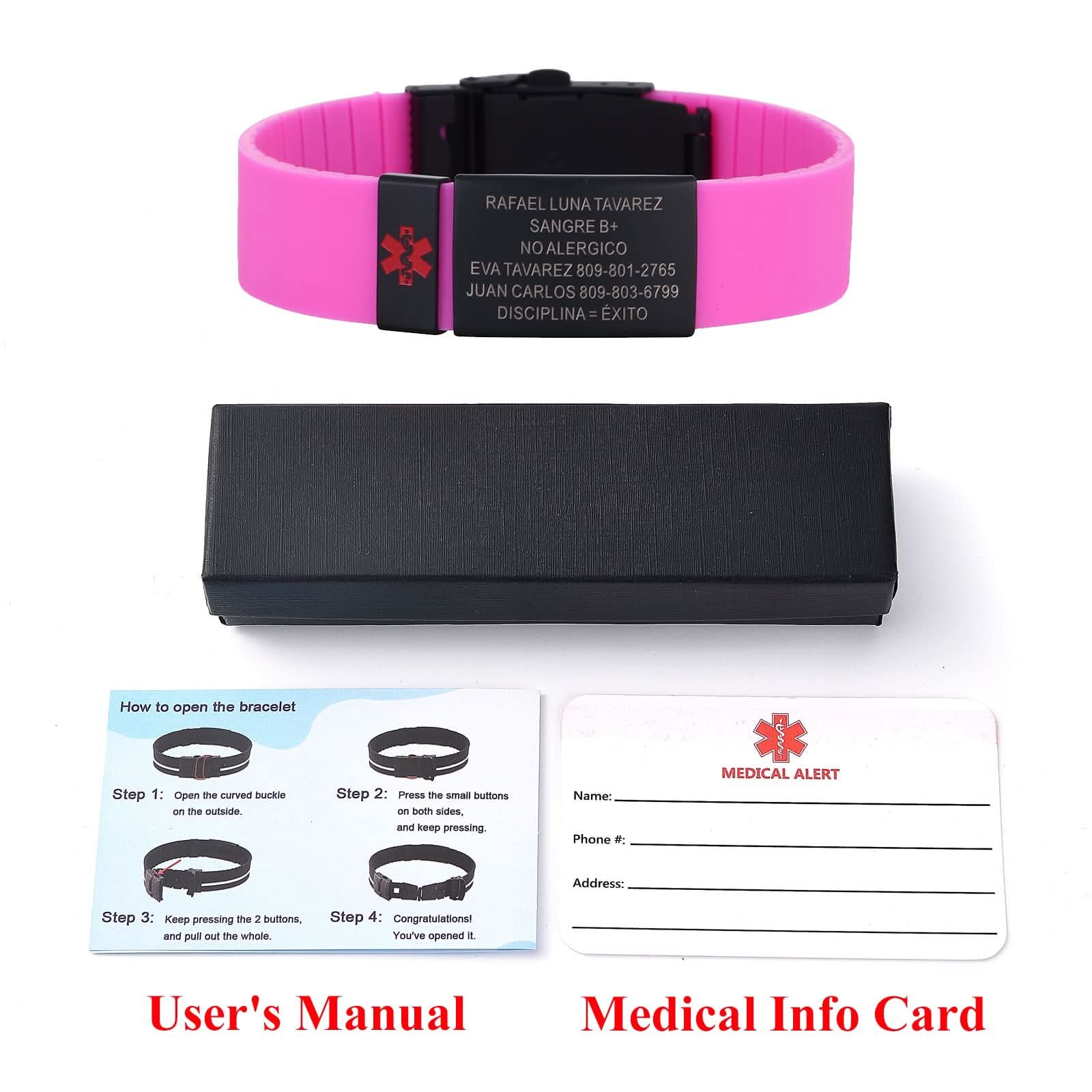 Custom Sport Medical Alert Bracelet – Free Engraving