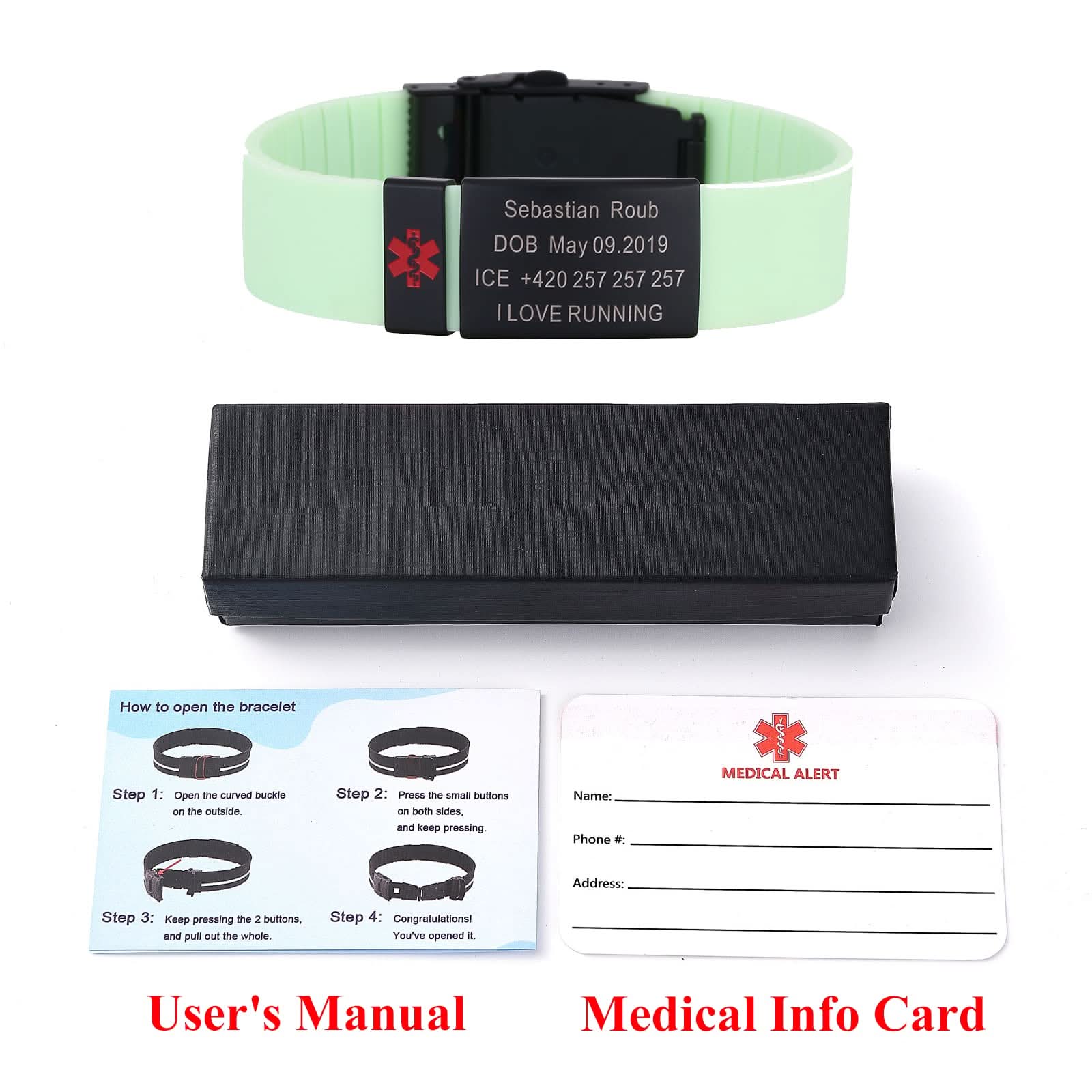 Custom Sport Medical Alert Bracelet – Free Engraving