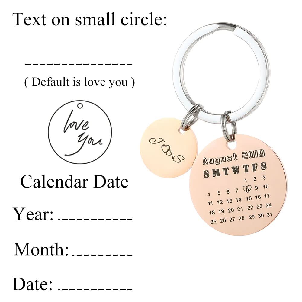 Anniversary Calendar Keychain – Custom Engraved for Couples