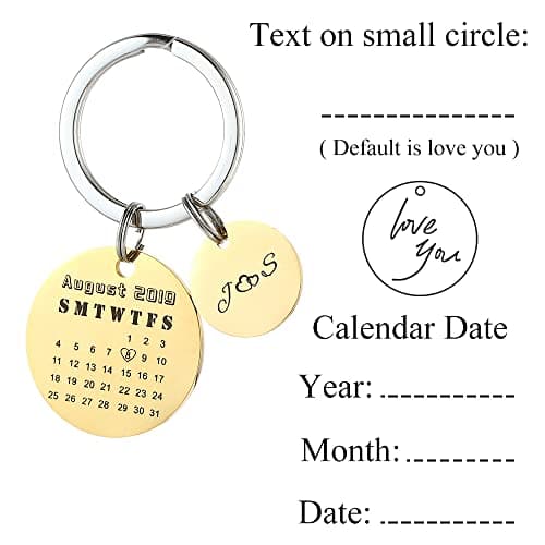 Anniversary Calendar Keychain – Custom Engraved for Couples