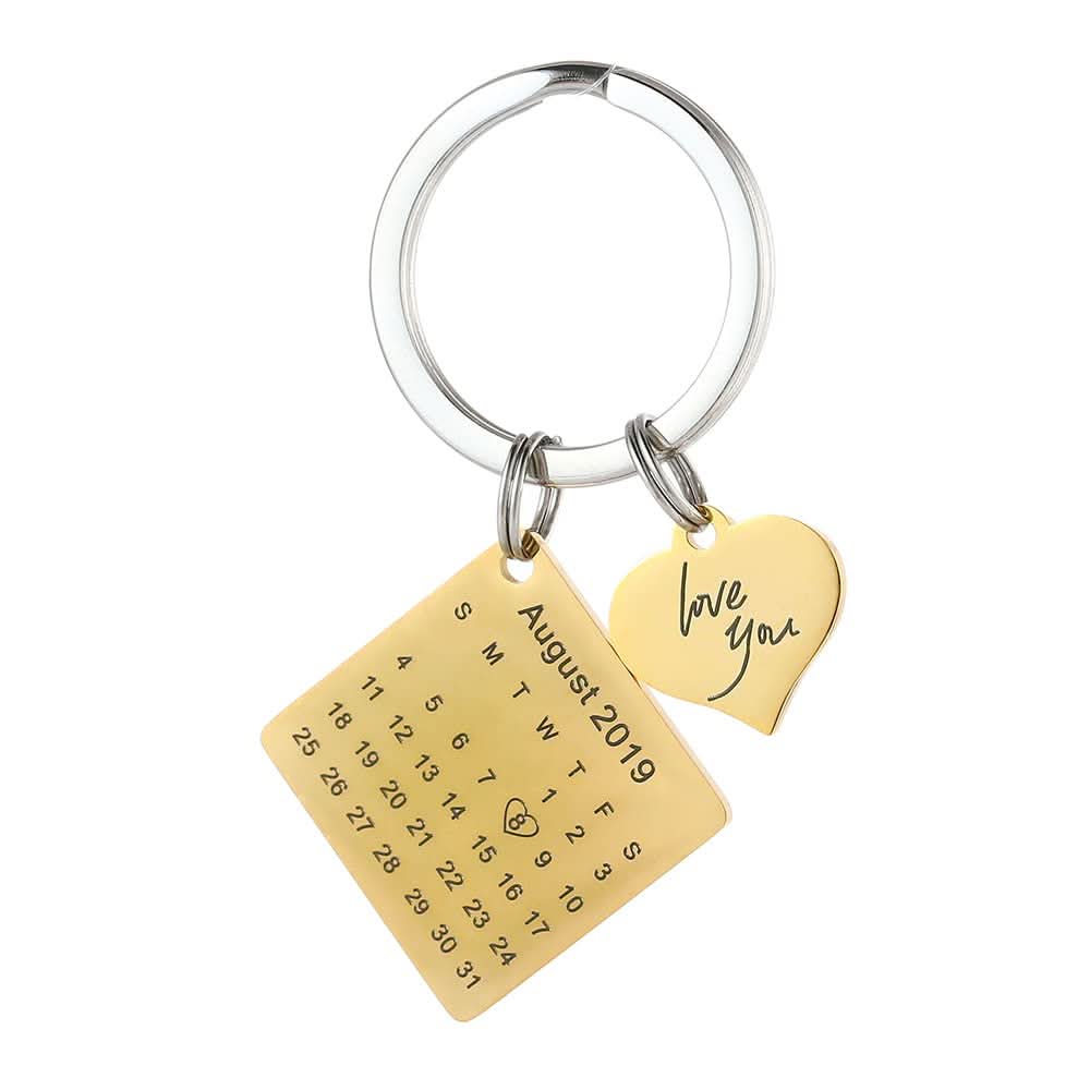 Anniversary Calendar Keychain – Custom Engraved for Couples