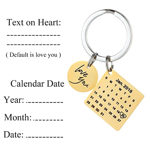 Anniversary Calendar Keychain – Custom Engraved for Couples