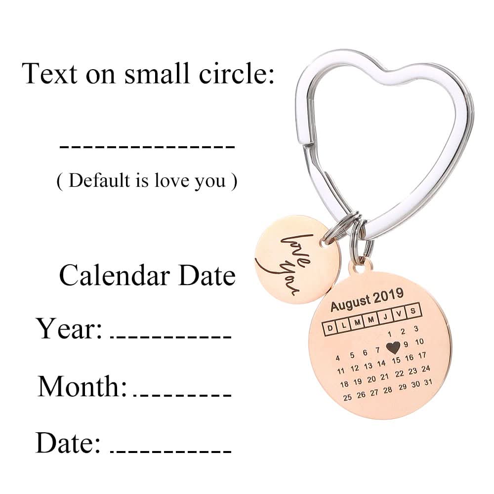 Anniversary Calendar Keychain – Custom Engraved for Couples