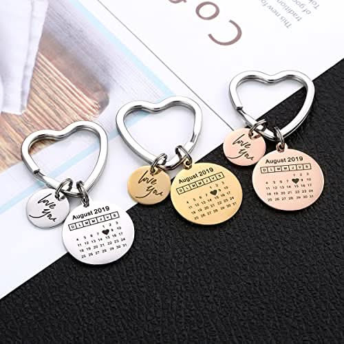 Anniversary Calendar Keychain – Custom Engraved for Couples