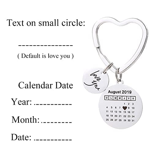 Anniversary Calendar Keychain – Custom Engraved for Couples