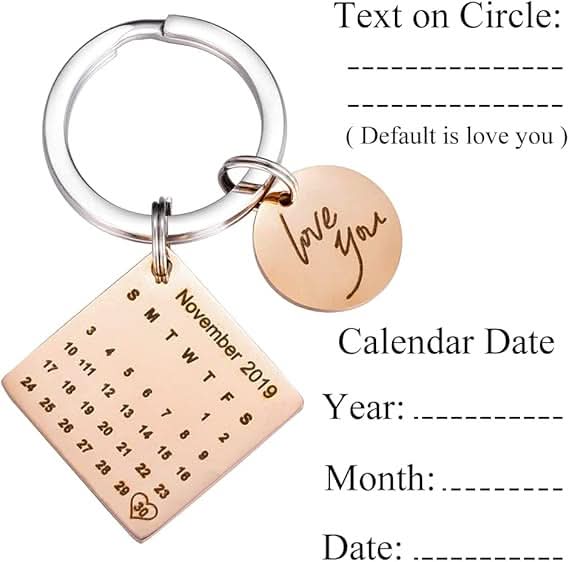 Anniversary Calendar Keychain – Custom Engraved for Couples