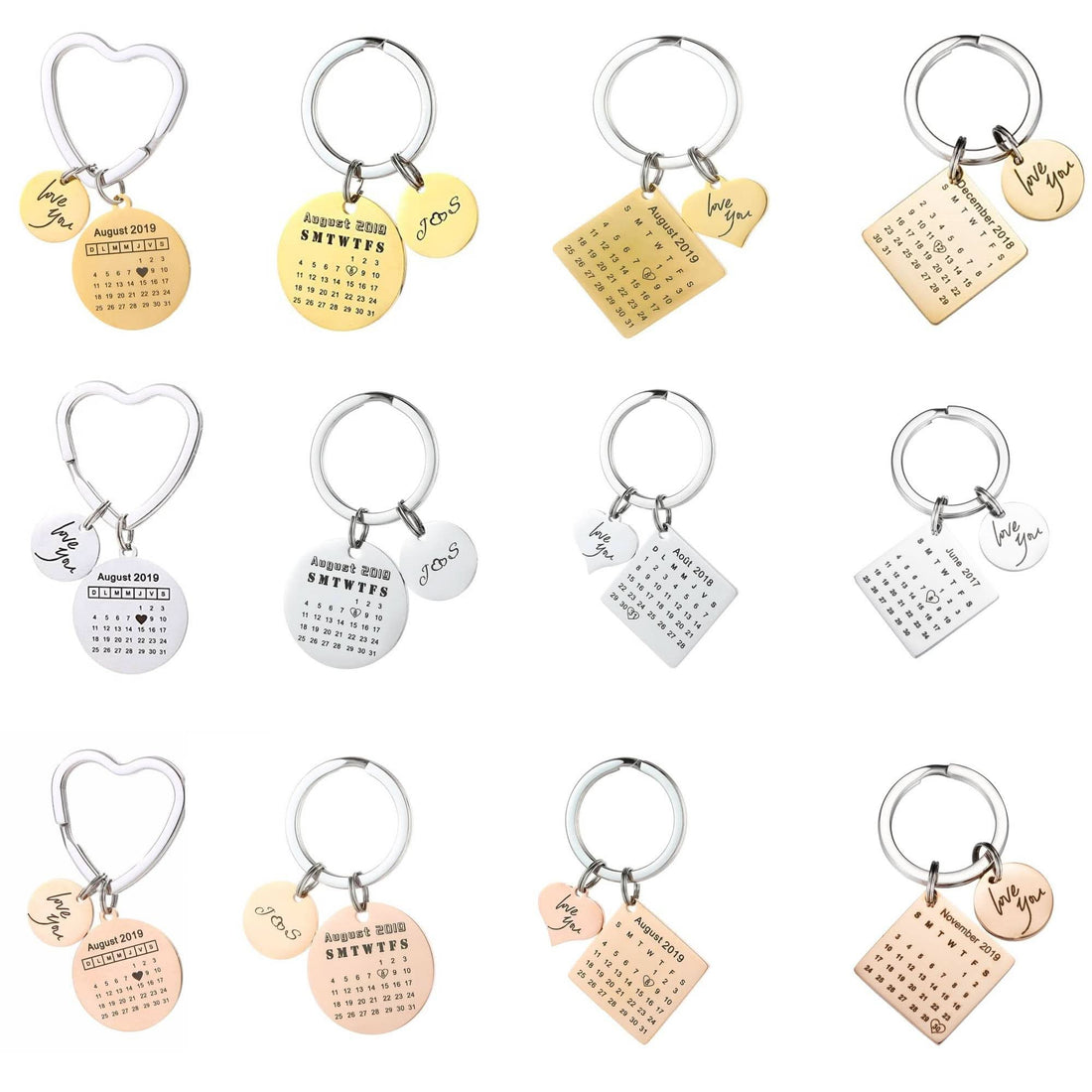 Anniversary Calendar Keychain – Custom Engraved for Couples