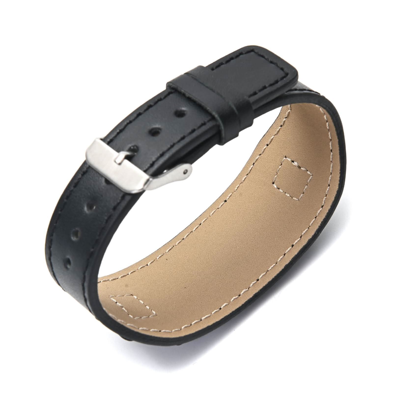 Personalized Men's Genuine Leather Medical ID Bracelet