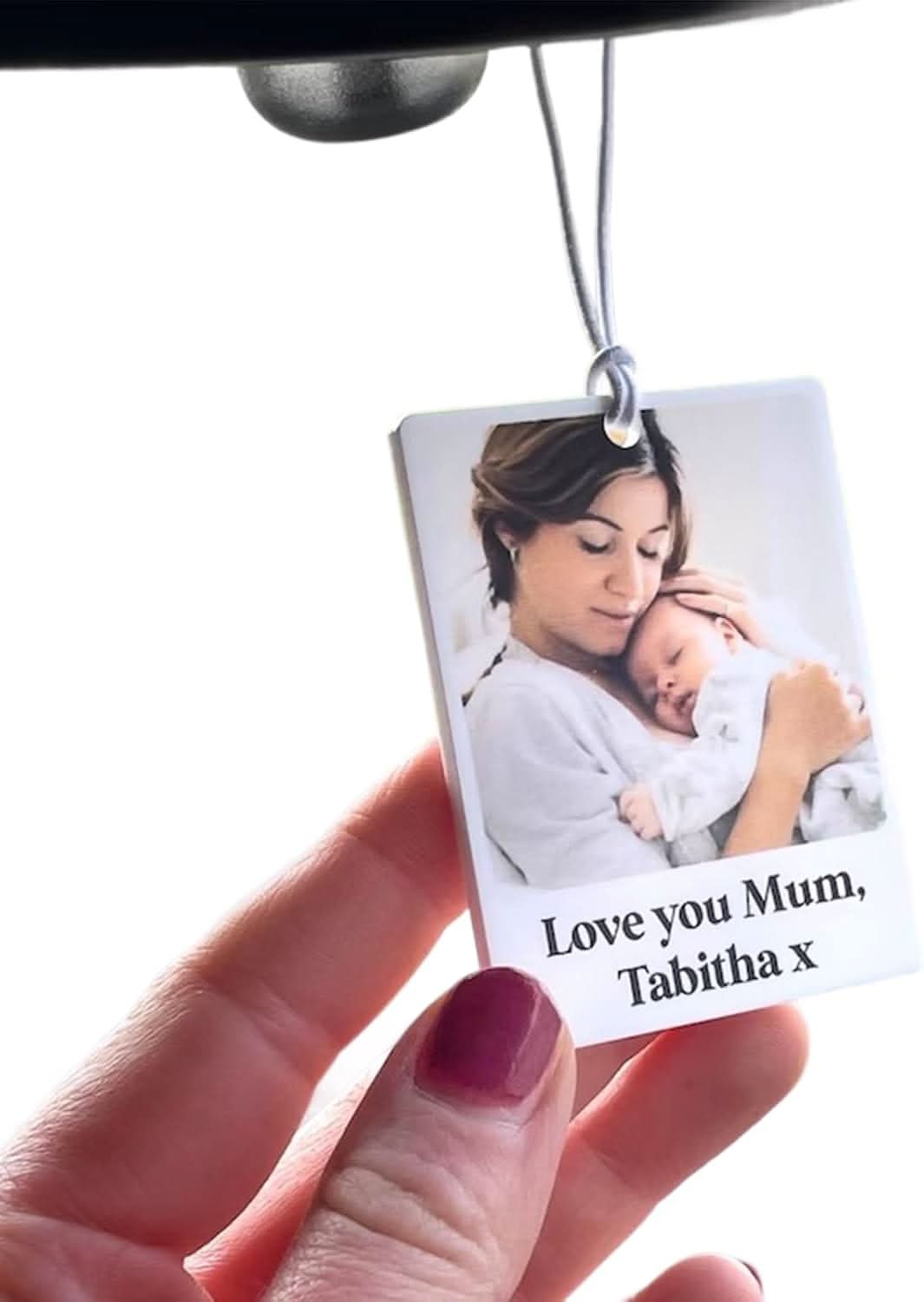 Custom Dual-Sided Car Ornament – Personalized Rearview Gift