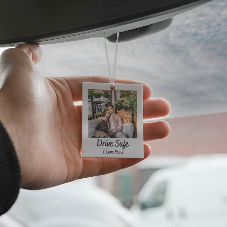 Custom Dual-Sided Car Ornament – Personalized Rearview Gift