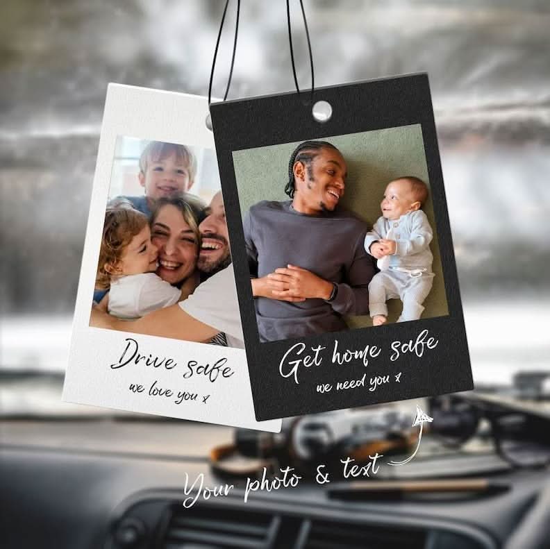 Custom Dual-Sided Car Ornament – Personalized Rearview Gift