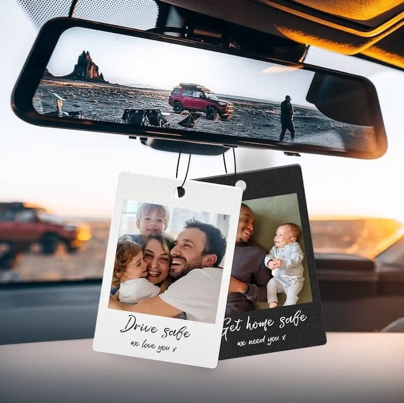 Custom Dual-Sided Car Ornament – Personalized Rearview Gift