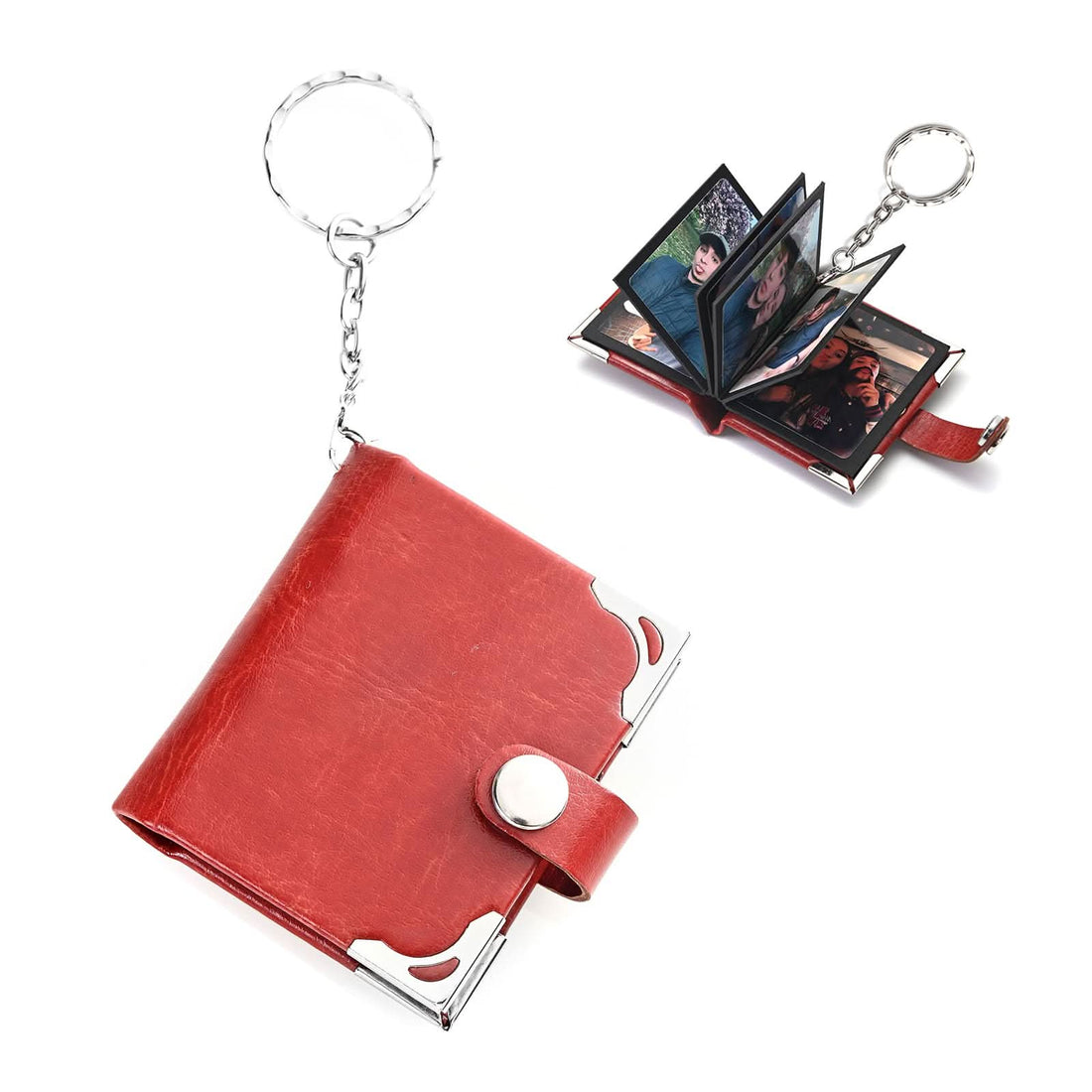 Custom Leather Photo Keychain – Mini Album Gift