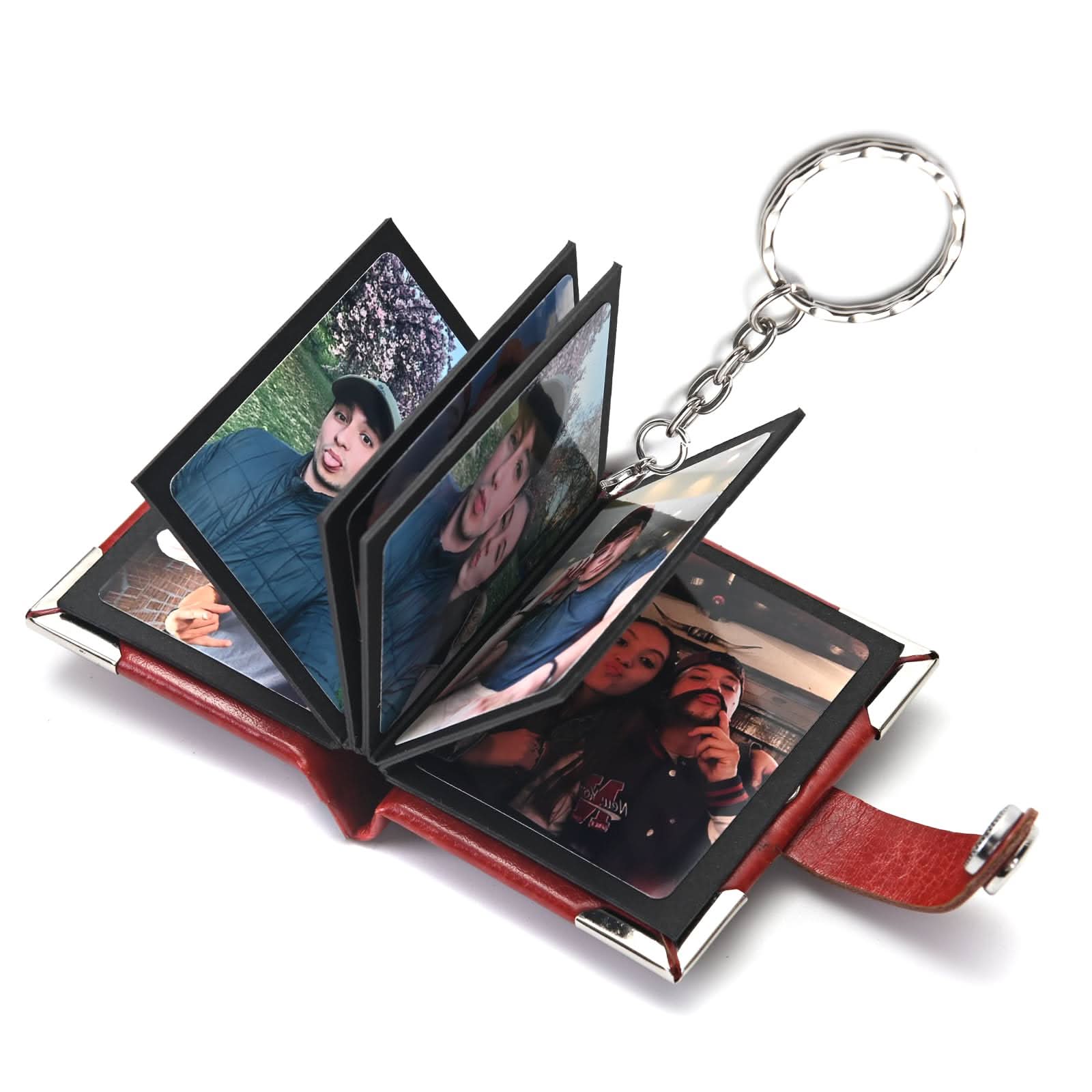 Custom Leather Photo Keychain – Mini Album Gift