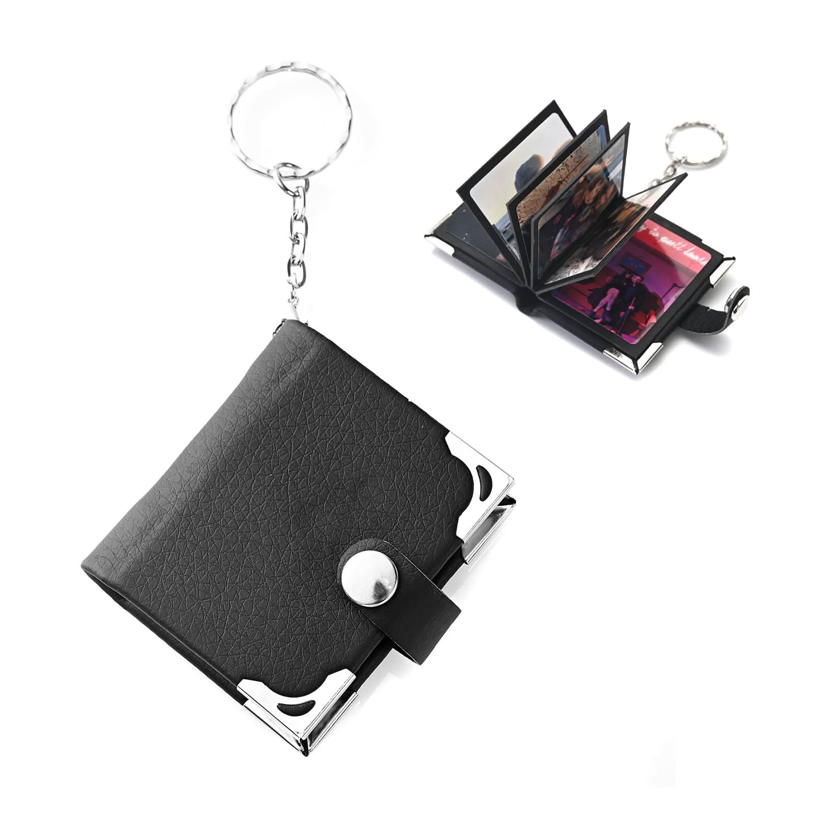Custom Leather Photo Keychain – Mini Album Gift