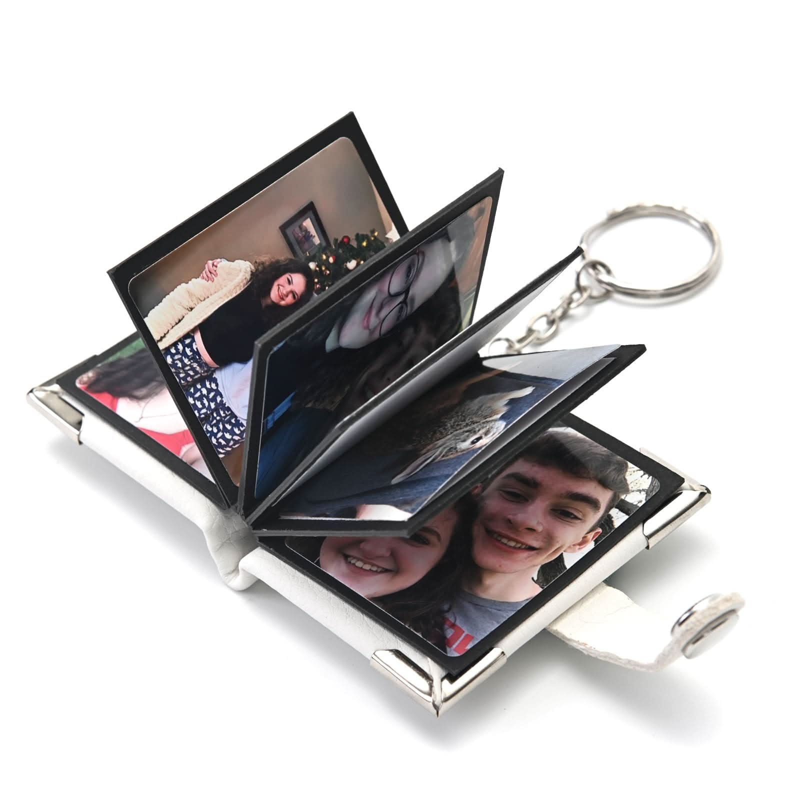Custom Leather Photo Keychain – Mini Album Gift
