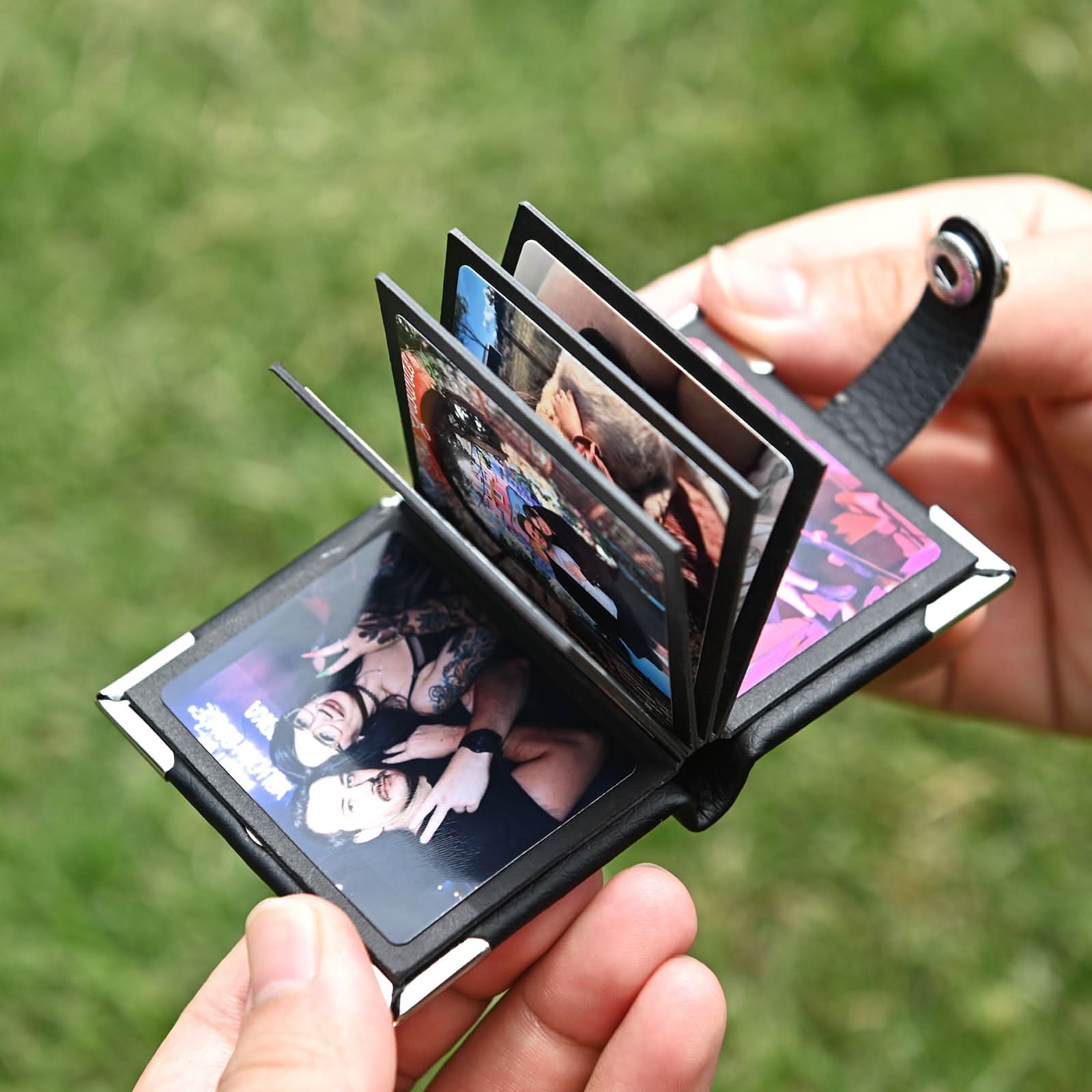 Custom Leather Photo Keychain – Mini Album Gift
