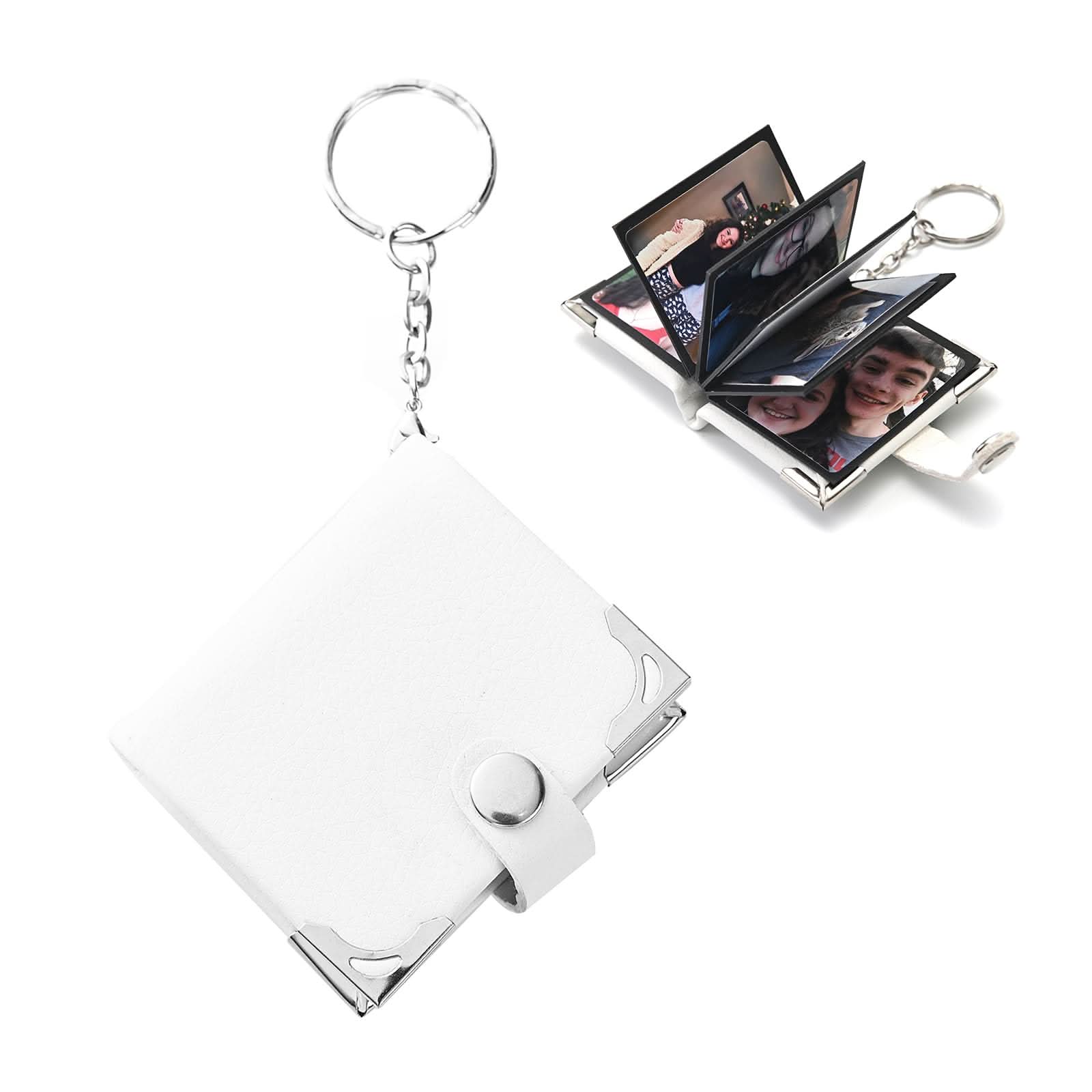 Custom Leather Photo Keychain – Mini Album Gift