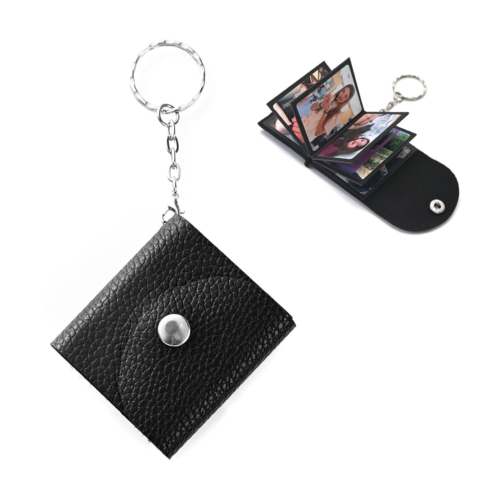 Custom Leather Photo Keychain – Mini Album Gift