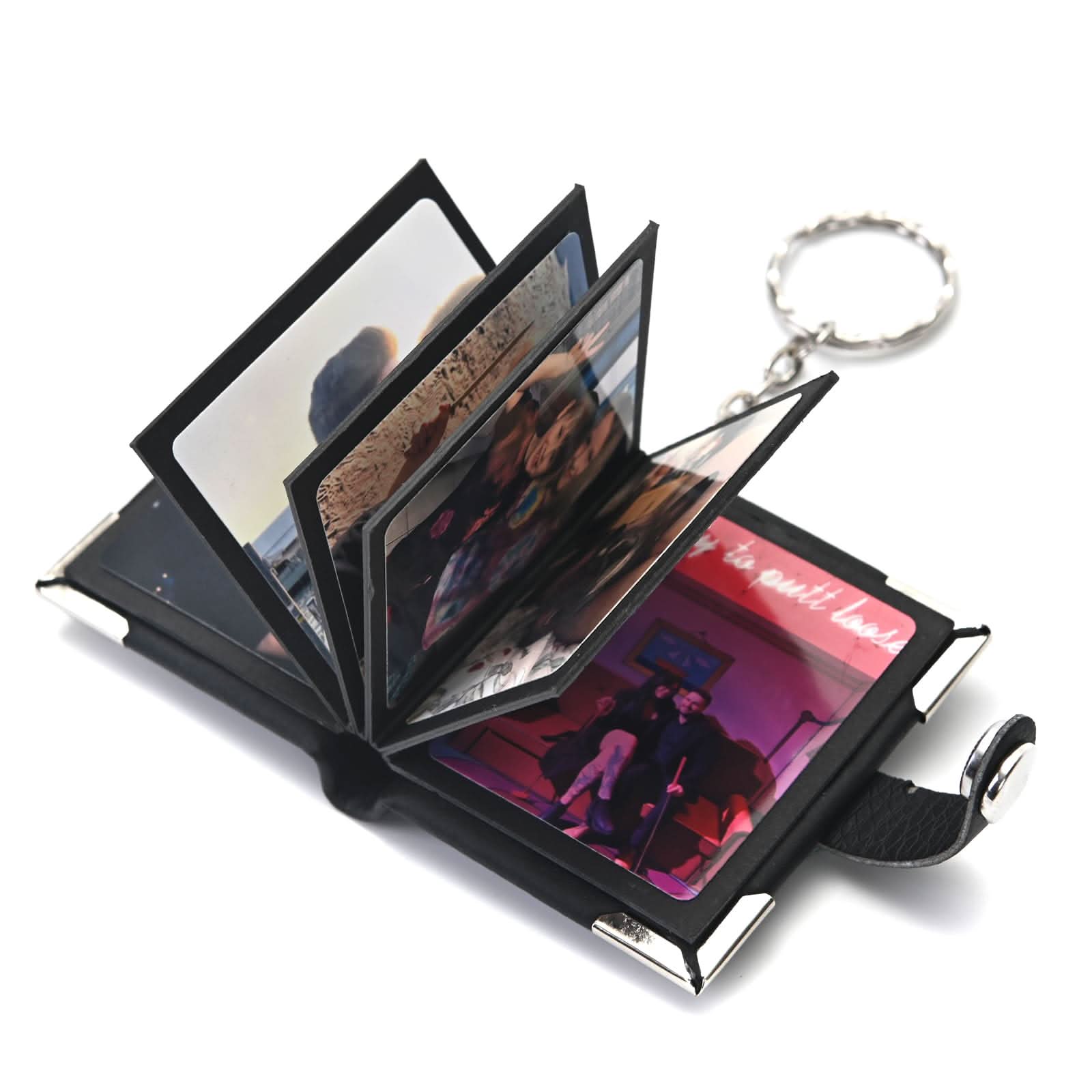 Custom Leather Photo Keychain – Mini Album Gift