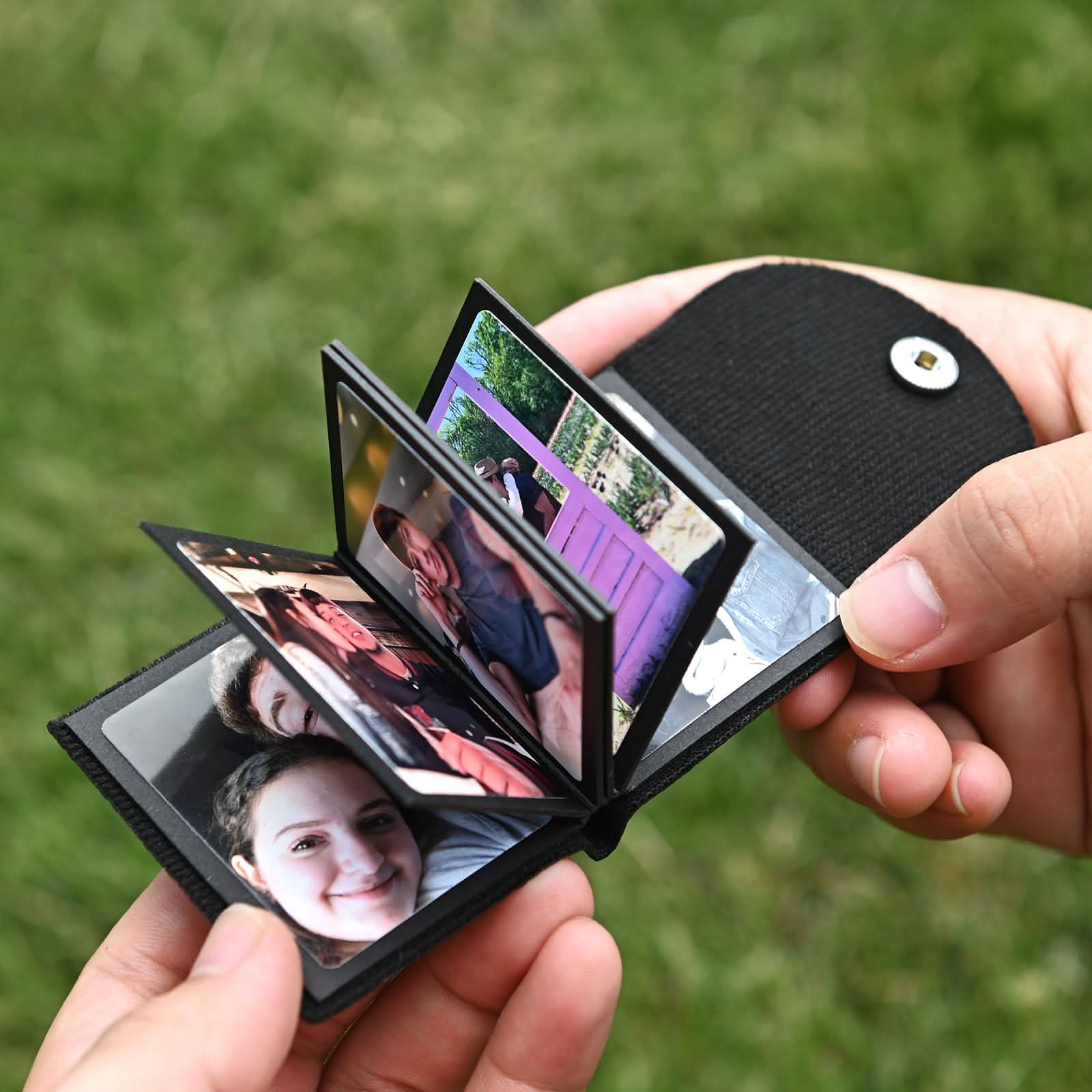 Custom Leather Photo Keychain – Mini Album Gift