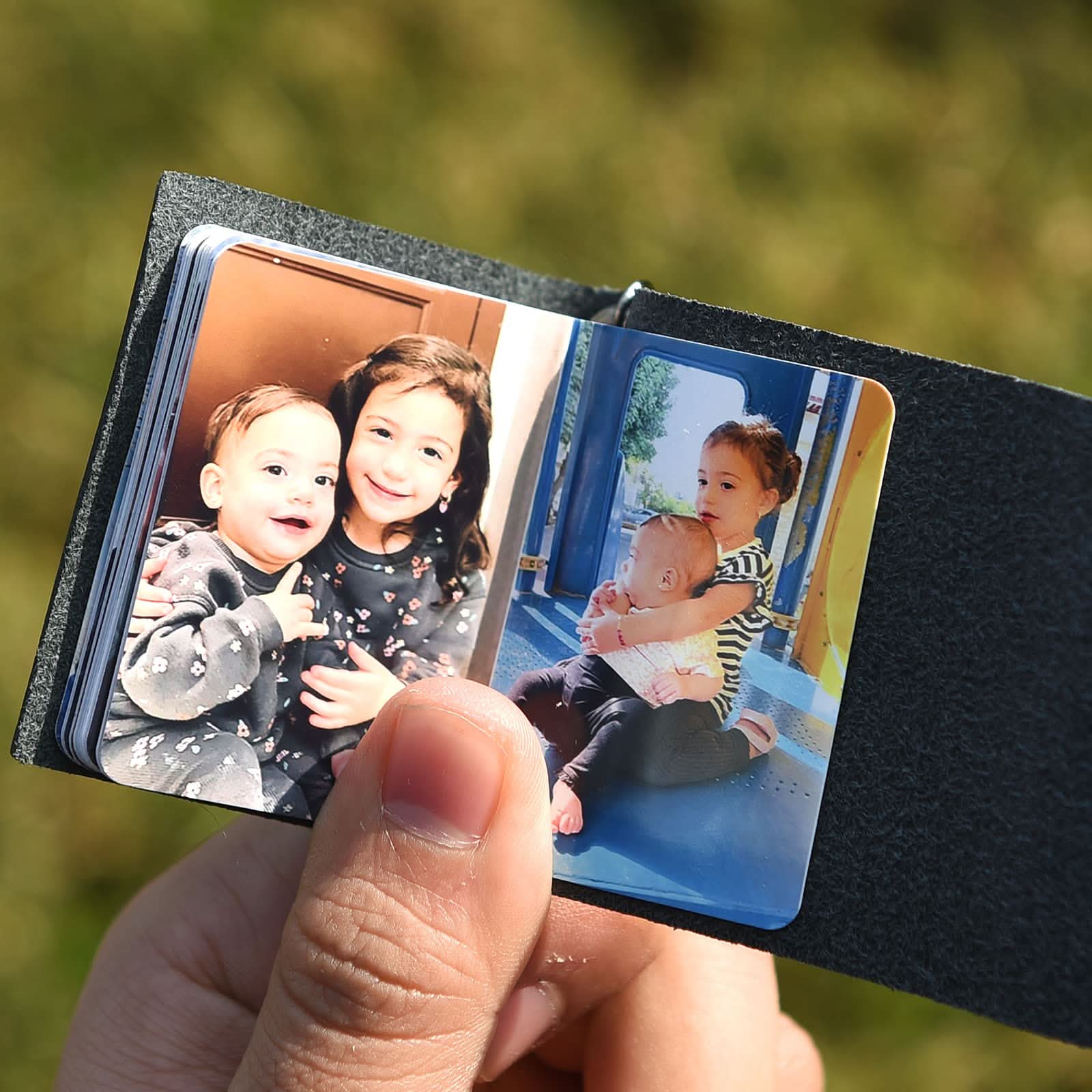 Custom Mini Leather Photobook Keychain – 12 Photo Album