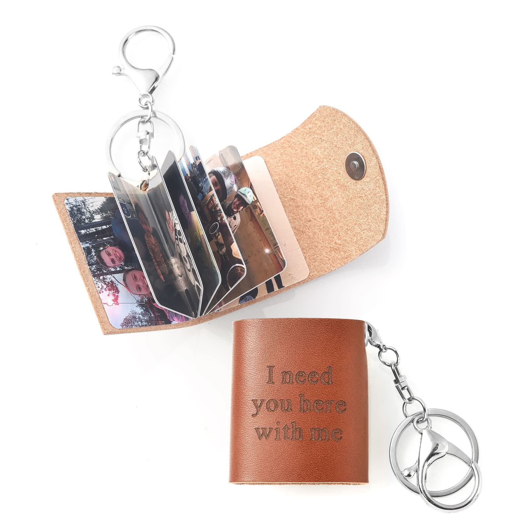 Custom Mini Leather Photobook Keychain – 12 Photo Album