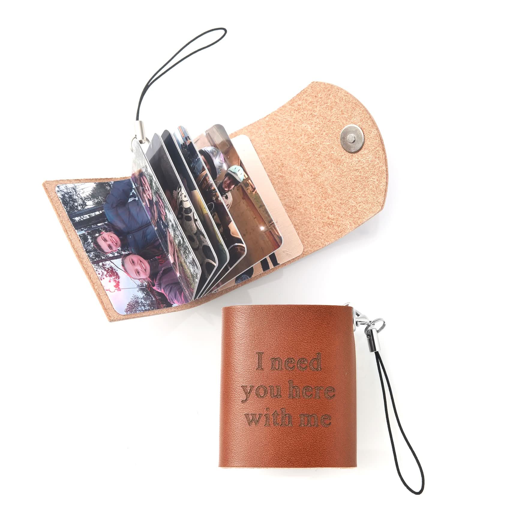 Custom Mini Leather Photobook Keychain – 12 Photo Album