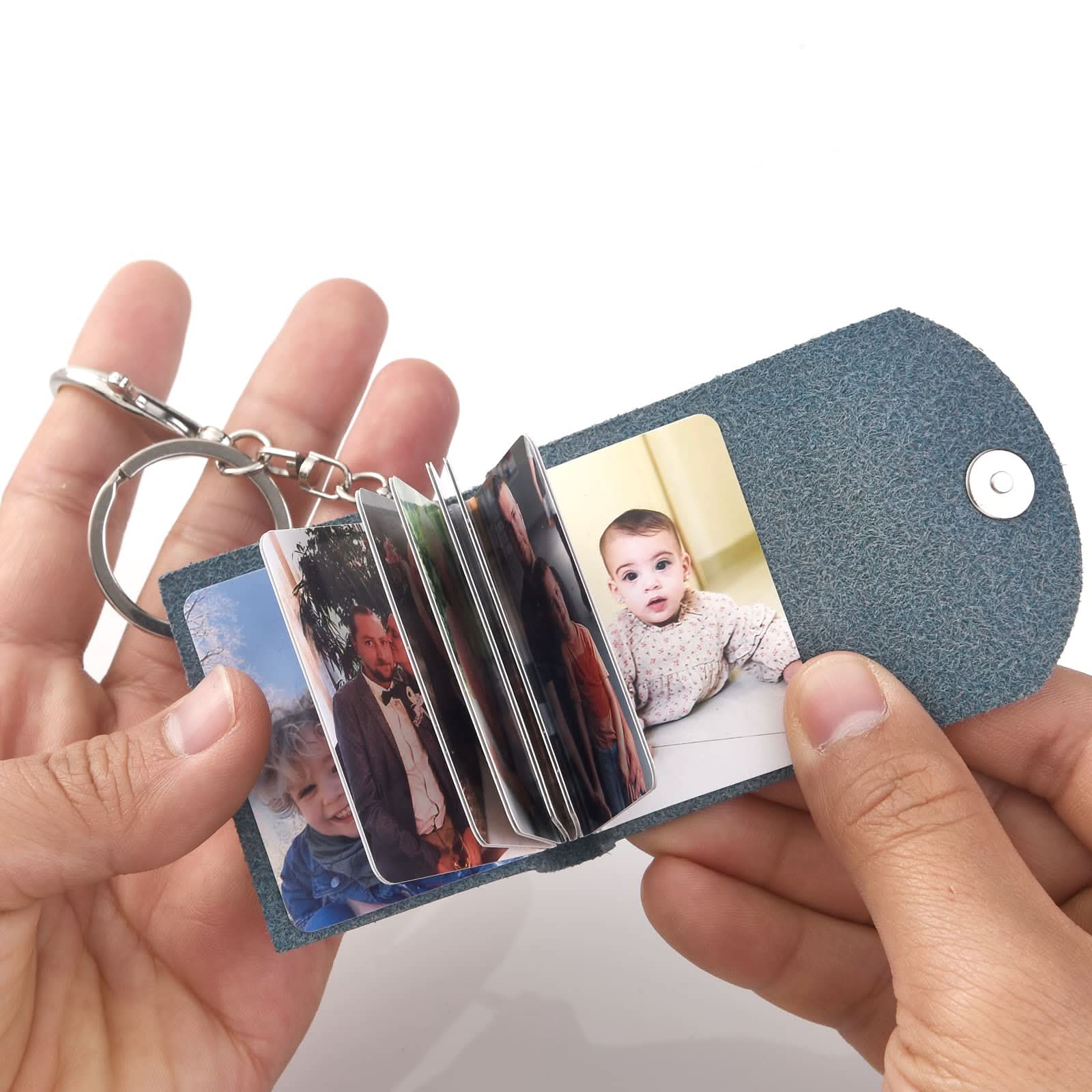 Custom Mini Leather Photobook Keychain – 12 Photo Album