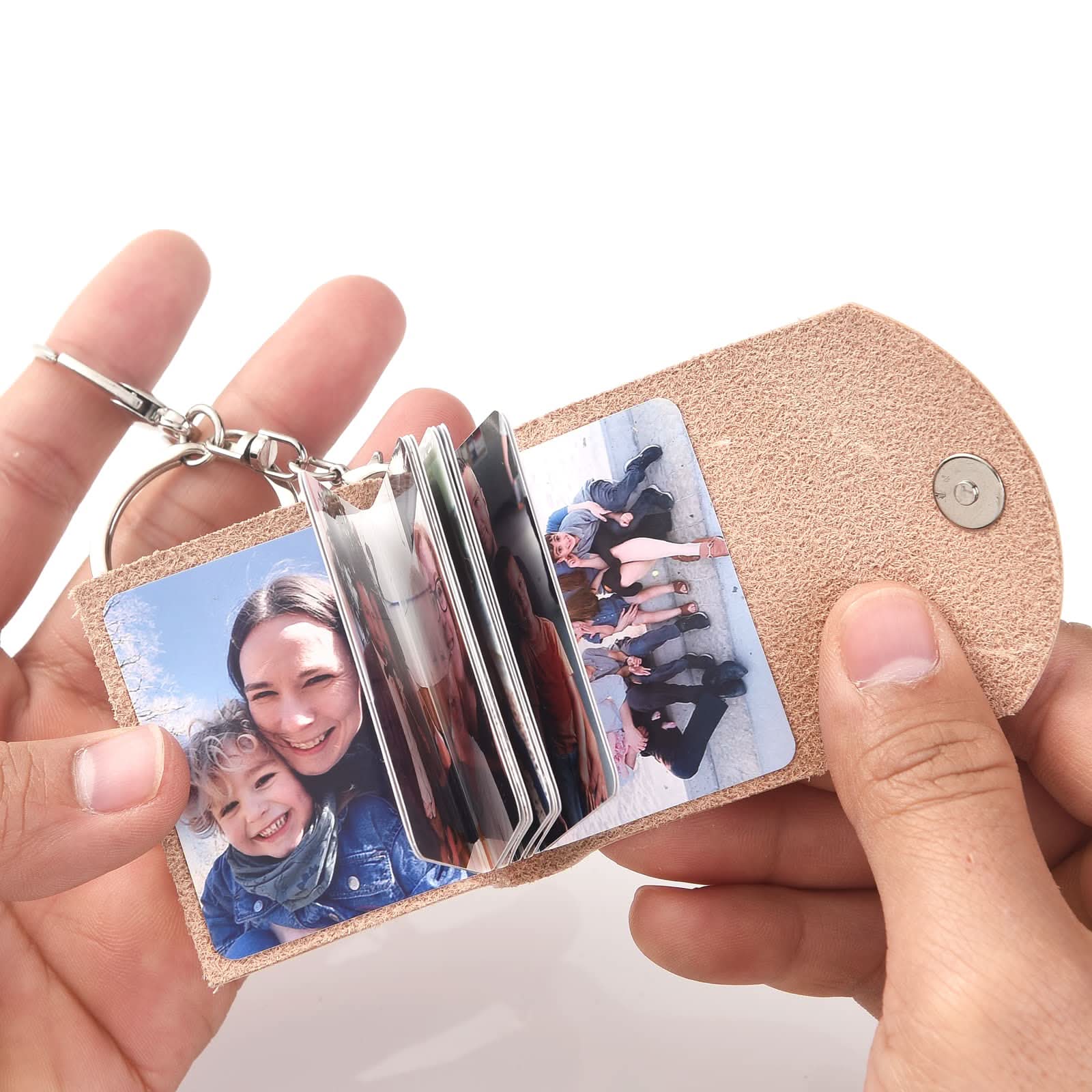 Custom Mini Leather Photobook Keychain – 12 Photo Album