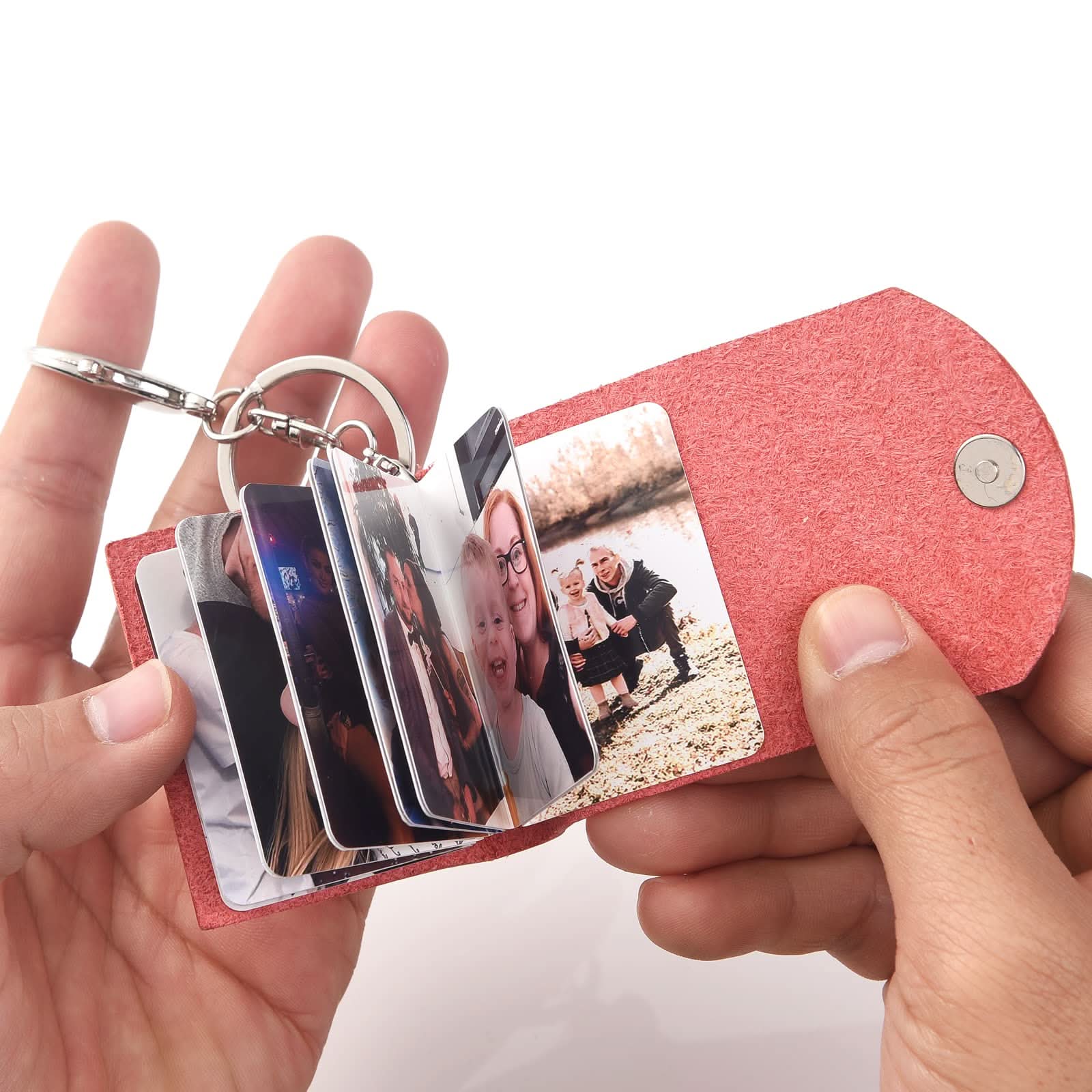 Custom Mini Leather Photobook Keychain – 12 Photo Album