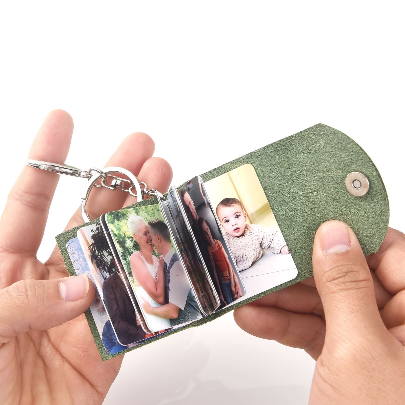Custom Mini Leather Photobook Keychain – 12 Photo Album