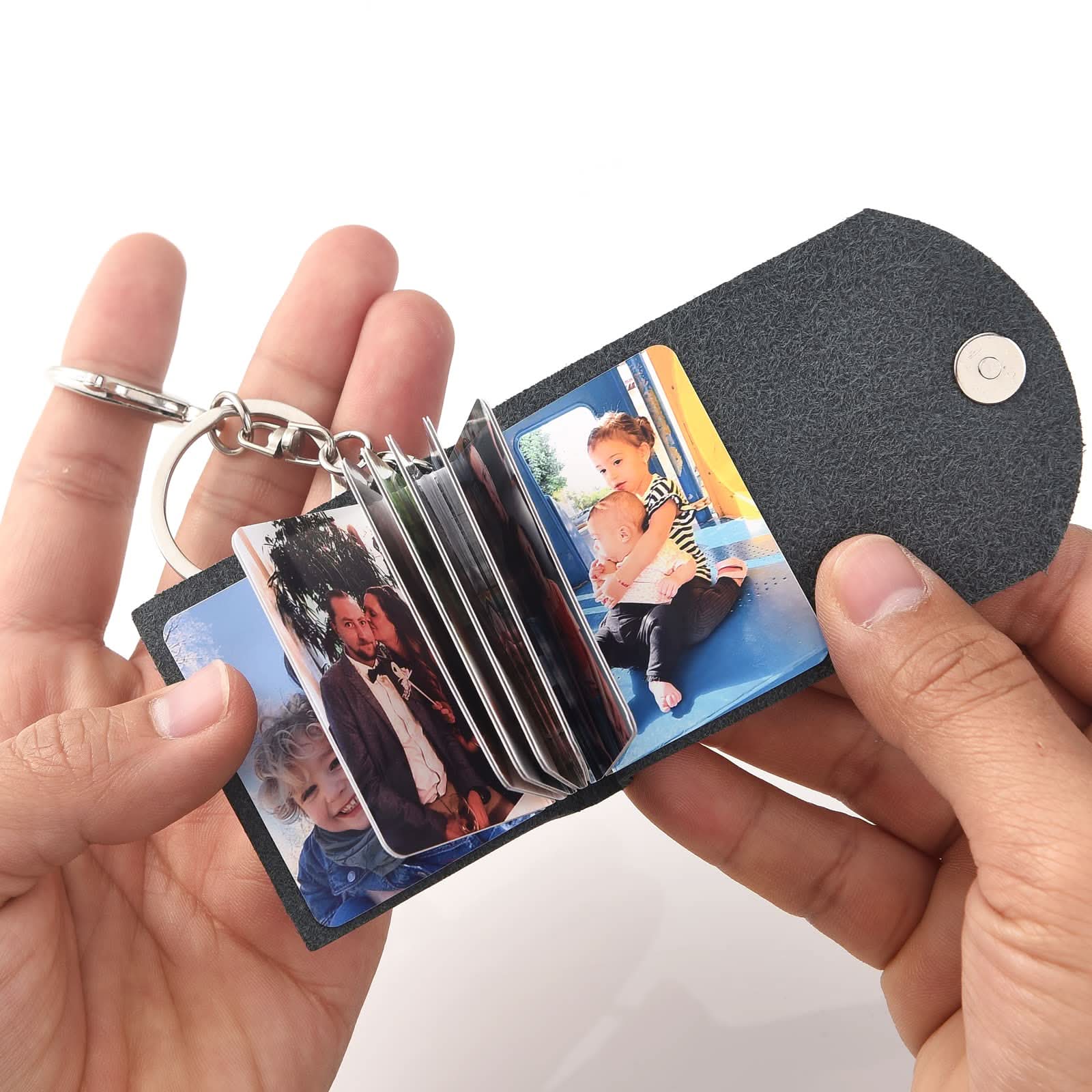 Custom Mini Leather Photobook Keychain – 12 Photo Album