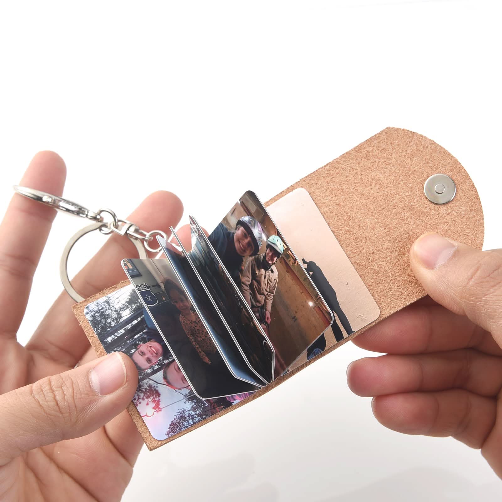 Custom Mini Leather Photobook Keychain – 12 Photo Album