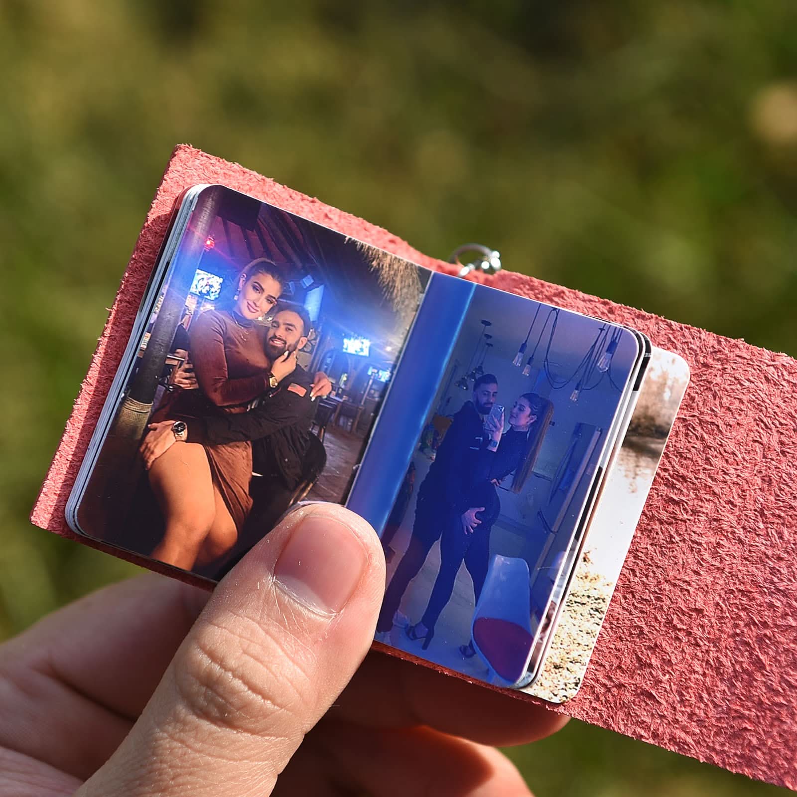 Custom Mini Leather Photobook Keychain – 12 Photo Album