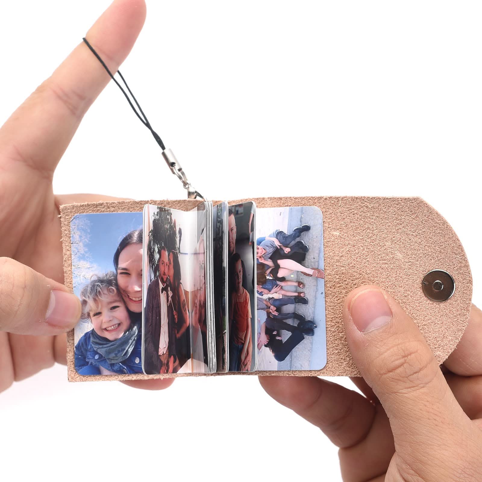 Custom Mini Leather Photobook Keychain – 12 Photo Album