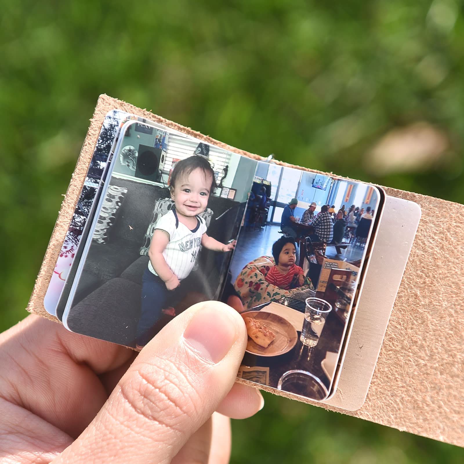 Custom Mini Leather Photobook Keychain – 12 Photo Album