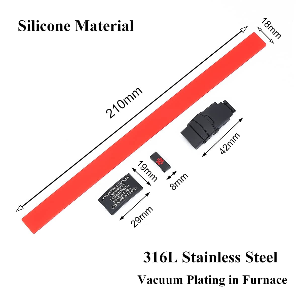 Custom Sport SOS Medical Alert Silicone Bracelet